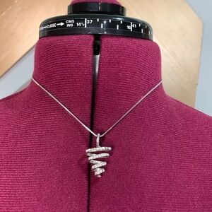 Silver Spiral stone Necklace